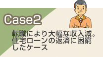 Case2転職により大幅な収入減。 住宅ローンの返済に困窮したケース